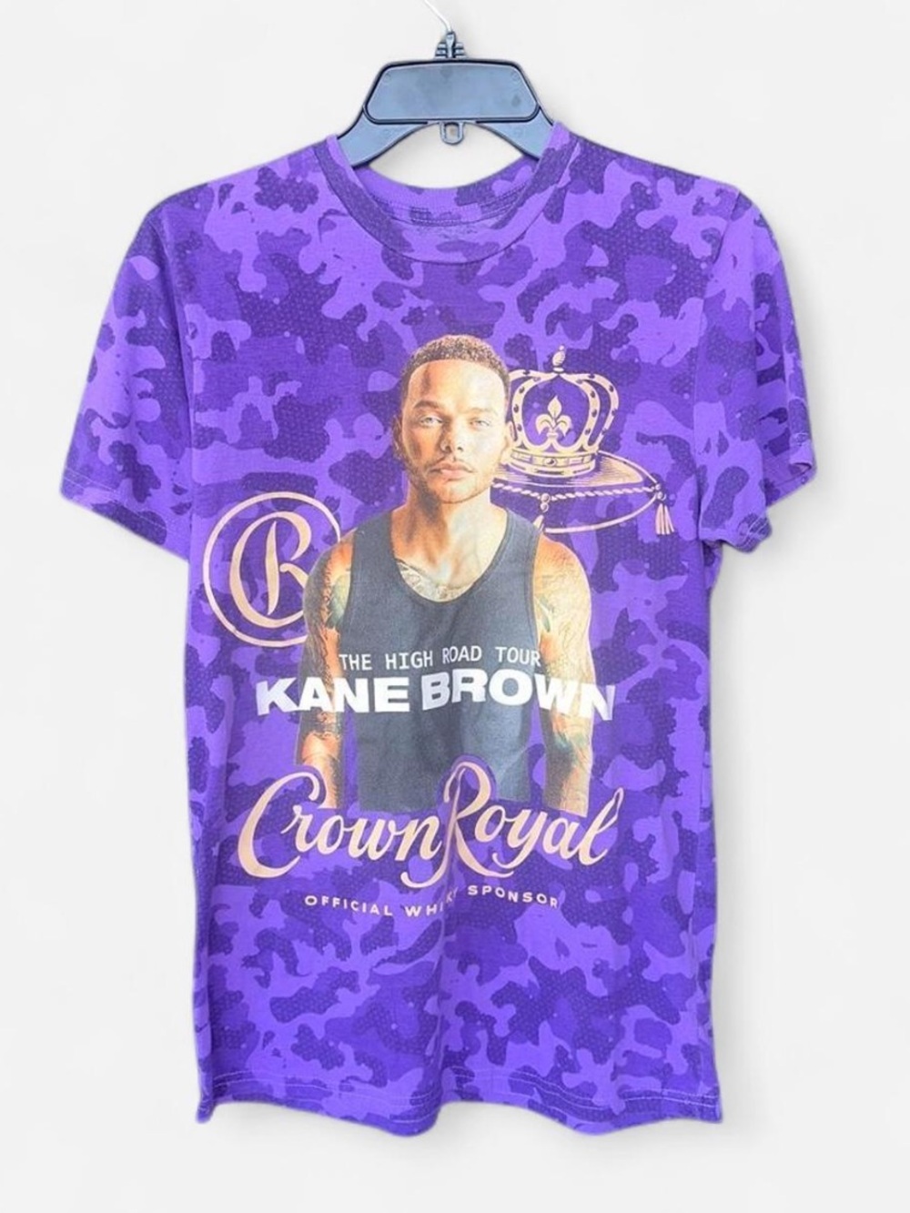 Source Unknown Purple Camo Kane Brown Crown Royal Tour Tee